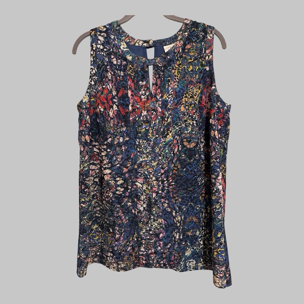 Cabi Womens Top Size M Stained Glass Abstract Monet Keyhole Sleeveless Artsy - Picture 9 of 9